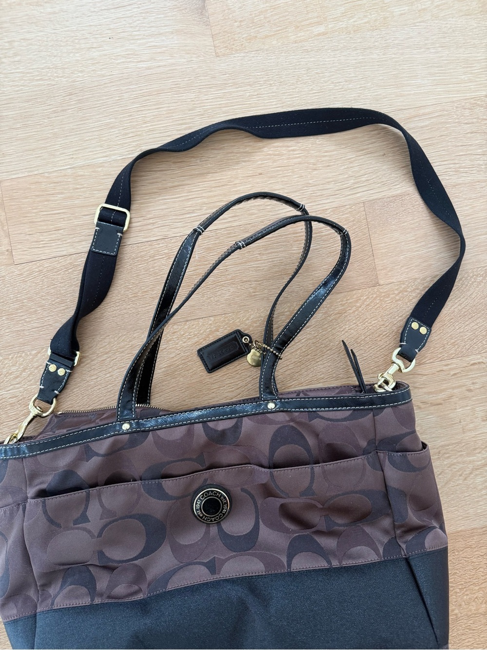 Authentic Coach Brown Signature Tote Bag - Picture 7 of 16
